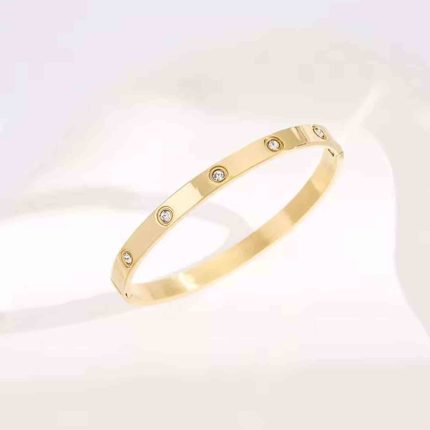 Zirconia Titanium Bracelet (Gold)